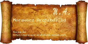 Moravecz Archibáld névjegykártya